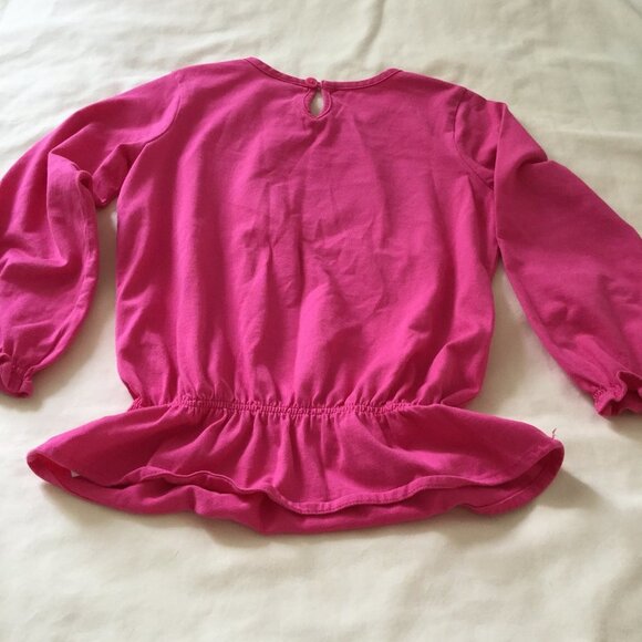 Hanna Andersson Bird Applique Pink Ruffle Top 100 - Picture 4 of 10